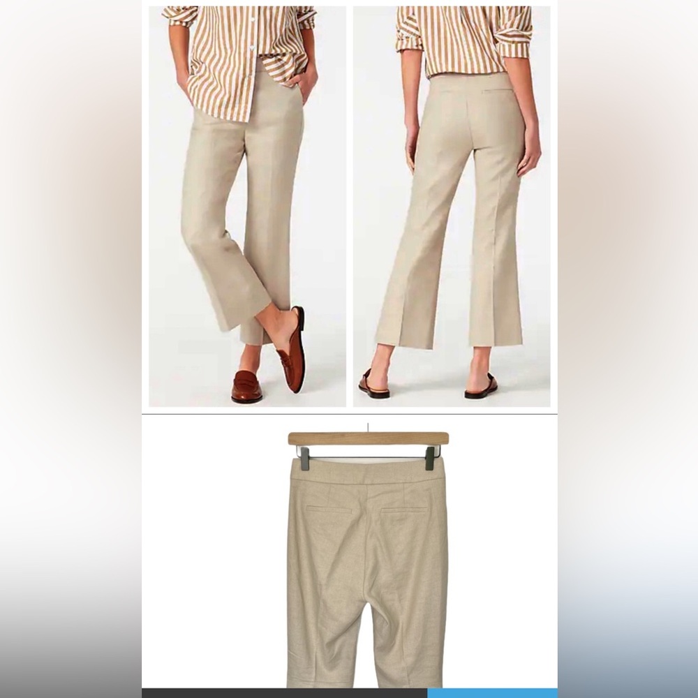 J Crew tan linen pants, size 8, high rise